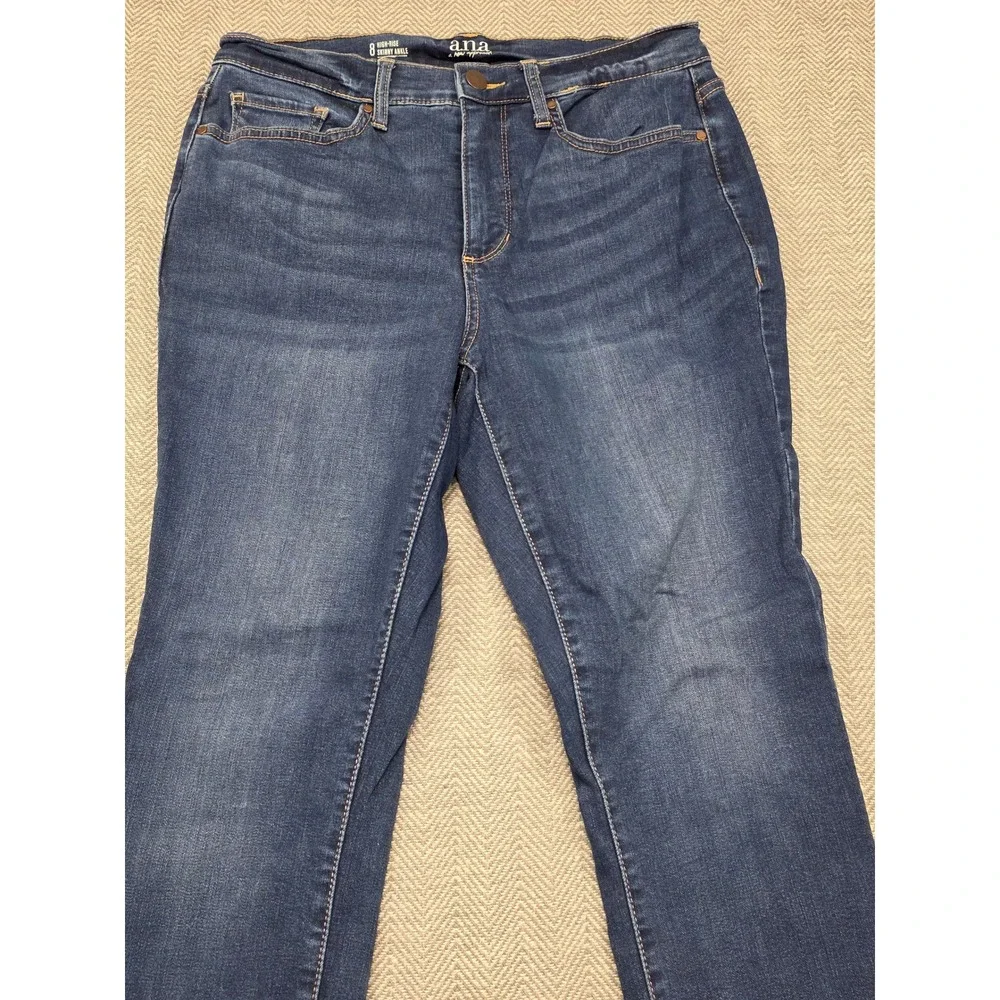 ana A New‎ Approach Womens High Rise Skinny Ankle Jeans Dark Wash Size 8